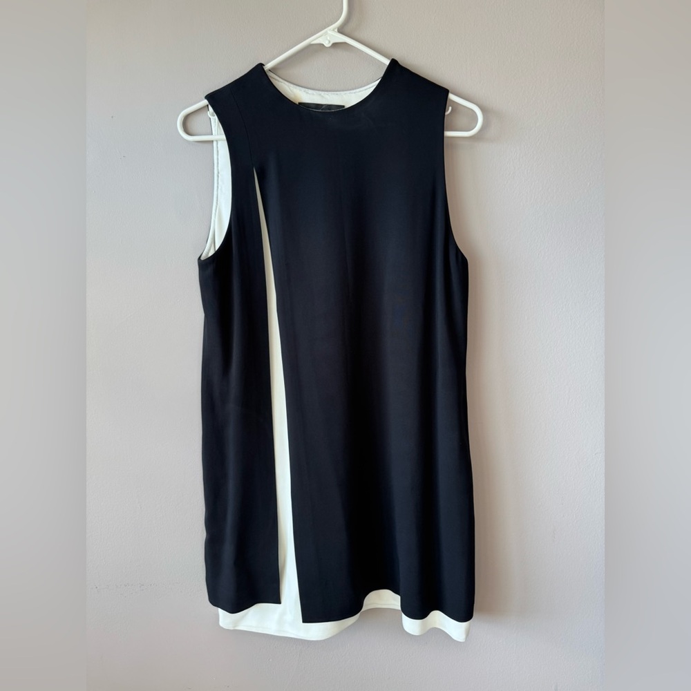 Alexander Wang Women’s Black and White Layered Crepe Dress Size 2